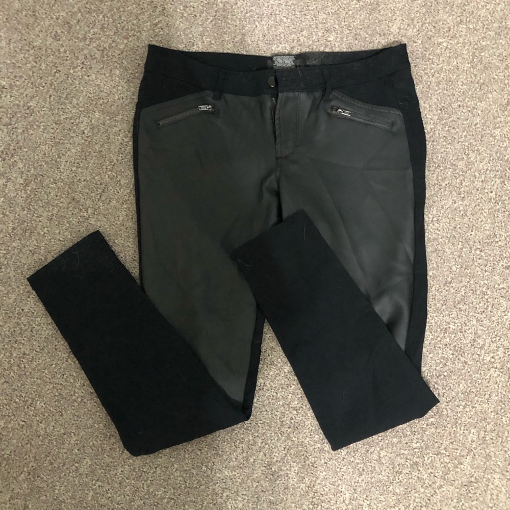 Faux leather double sided jeggings